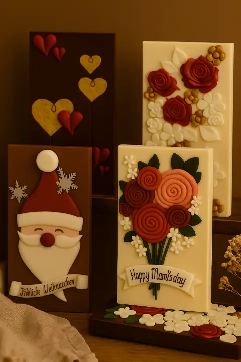 Handcrafted Chocolate Postcards - Süessi Grüessli - 1