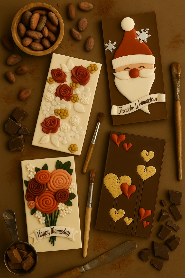 Handcrafted Chocolate Postcards - Süessi Grüessli - 1